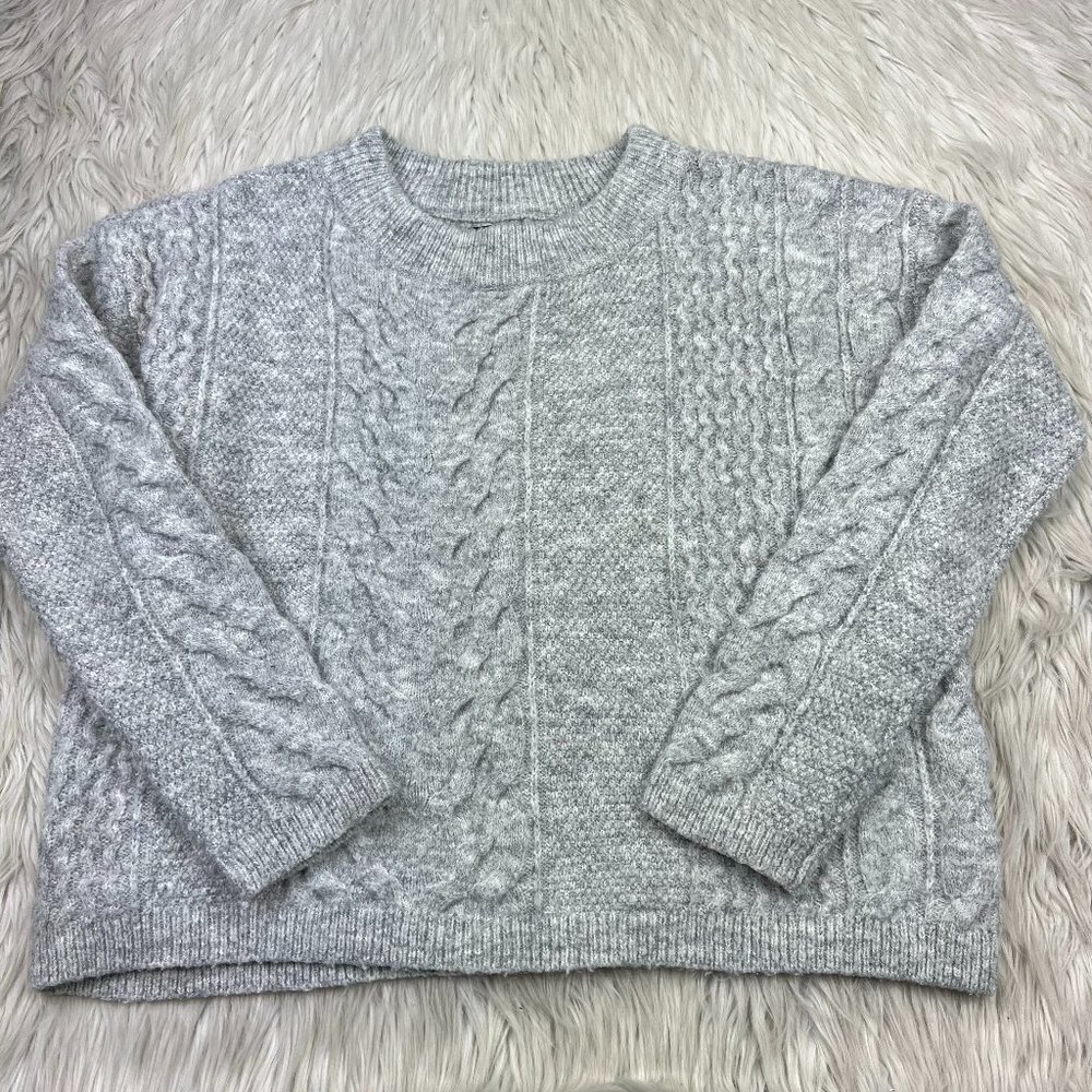 Sam Edelman Women's Gray Cable-Knit Pullover Sweater‎